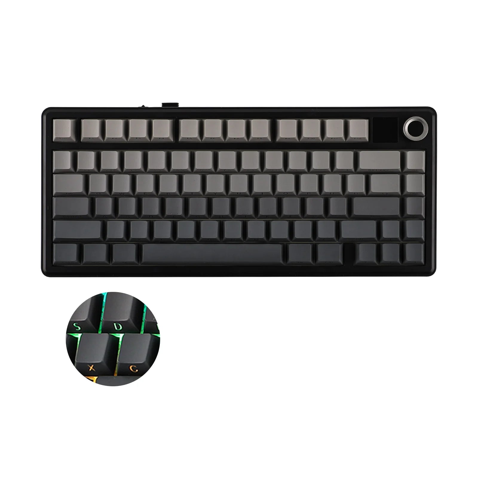 EPOMAKER X AULA F75 MAX Compact 75% Wired/BT5.0/2.4GHz Wireless Mechanical Gaming Keyboard with TFT Screen & Knob for PC/Mac
